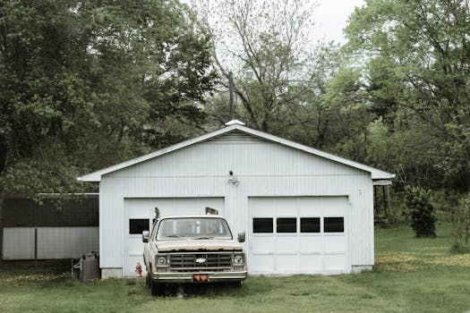classic Chrysler car in a garage
